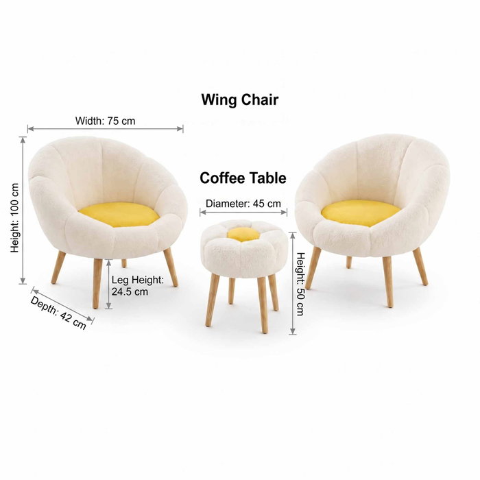 Atelier Del Sofa Lida Wellsoft - Blanco y Amarillo